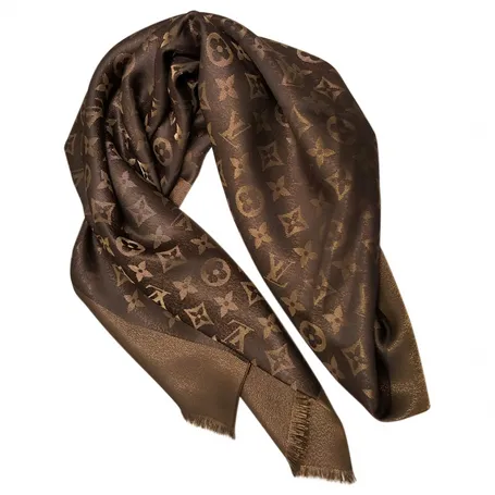 Silk scarf LOUIS VUITTON Brown in Silk - 2144048